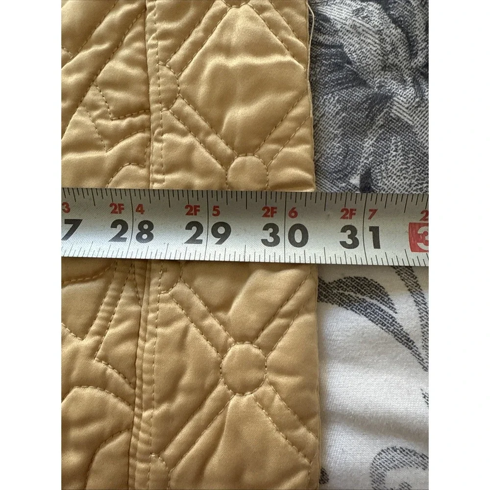 Wamsutta Standard Sham Gold Quilted Satin Floral Stitch Cotton Blend 24x30 Set 4